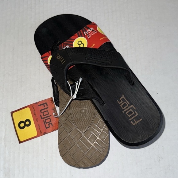 NWT Flojos Black Memory Foam Flip Flop Sandals - Picture 2 of 3